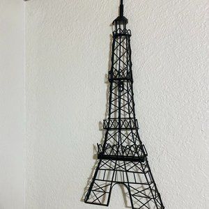 Iron Eiffel Tower Wall Hanging Paris France Sculpture Wrought iron 25" Souvenir.